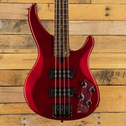 Yamaha TRBX304CAR 4-string; solid mahogany body, 5-piece maple/rosewood neck, rosewood fingerboard, M5 humbucking pickups, 2-band EQ,Performance EQ switch; Candy Apple Red